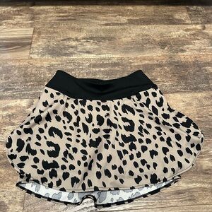 Nicole Miller Animal Print Athletic Skirt with Black Waistband
